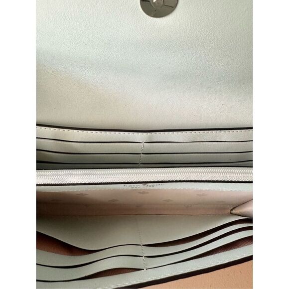 Kate Spade New York Marti Large Pebbled Leather Slim Flap Wallet Lite Blue - Picture 4 of 4